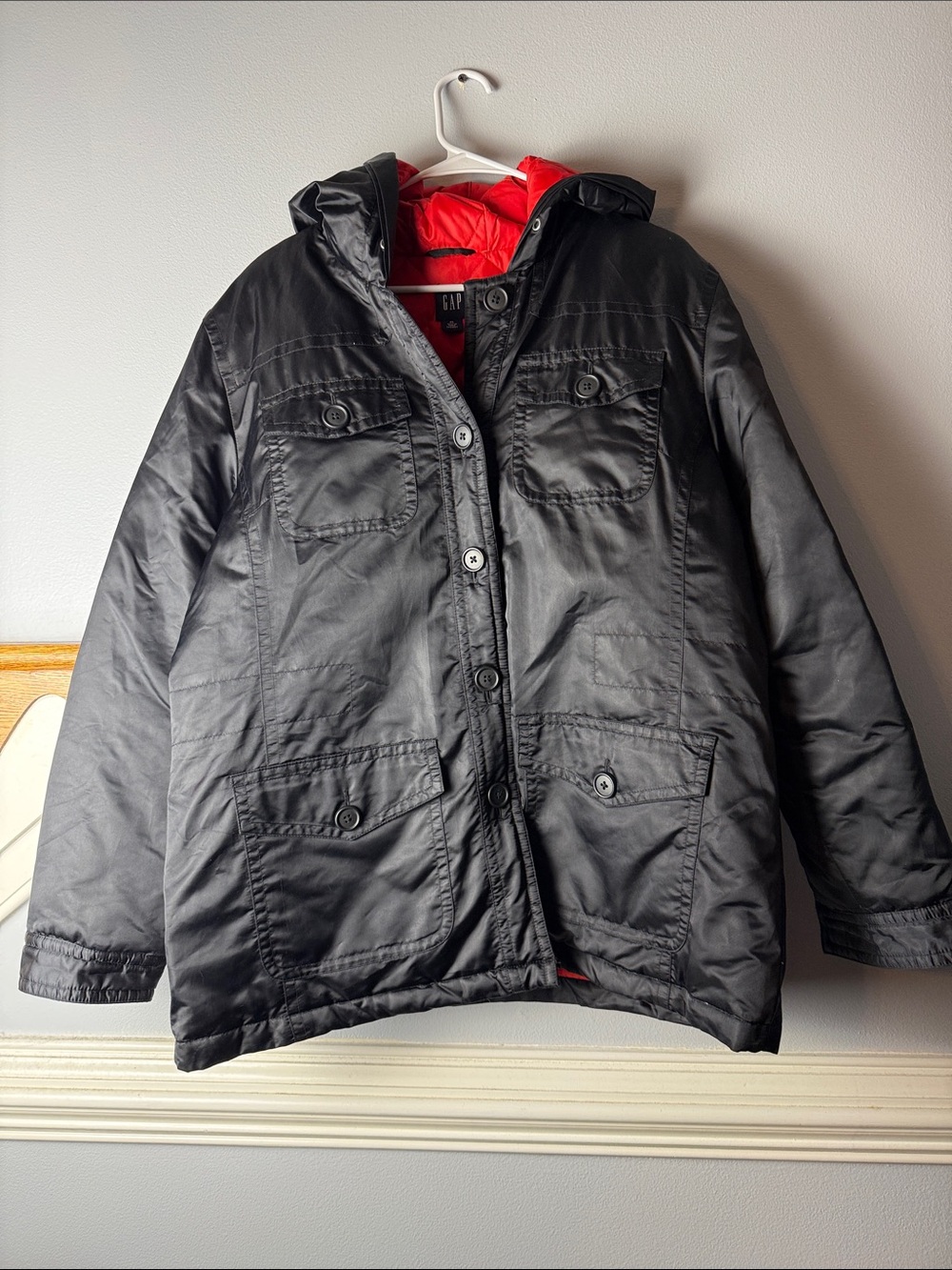 GAP Black Coat with Red Lining Kids Jacket